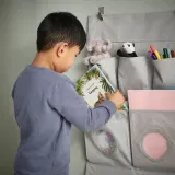IKEA LEN (ИКЕА ЛЕН) — Подвесной органайзер, горошек/светло-серый, 45x64 см — фото 5
