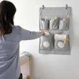 IKEA LEN (ИКЕА ЛЕН) — Подвесной органайзер, горошек/светло-серый, 45x64 см — фото 6