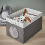 IKEA LEN (ИКЕА ЛЕН) — Коробка, серый/белые точки, 25x37x22 см — фото 5