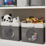 IKEA LEN (ИКЕА ЛЕН) — Коробка, серый/белые точки, 25x37x22 см — фото 7