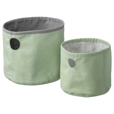 IKEA LEN (ИКЕА ЛЕН) — Коробка, 2 шт, зеленый/светло-серый