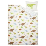 IKEA JÄTTELIK (ИКЕА ЙЭТТЕЛИК) — Пододеяльник и наволочка, динозавры/белый, 150x200/50x60 см — фото 2