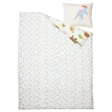 IKEA JÄTTELIK (ИКЕА ЙЭТТЕЛИК) — Пододеяльник и наволочка, динозавры/белый, 150x200/50x60 см — фото 3