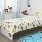 IKEA JÄTTELIK (ИКЕА ЙЭТТЕЛИК) — Пододеяльник и наволочка, динозавры/белый, 150x200/50x60 см — фото 4