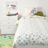 IKEA JÄTTELIK (ИКЕА ЙЭТТЕЛИК) — Пододеяльник и наволочка, динозавры/белый, 150x200/50x60 см — фото 8