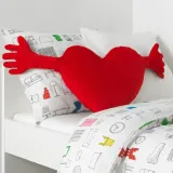 IKEA FAMNIG HJÄRTA (ИКЕА ФАМНИГ ХЙЭРТА) — Подушка, красная, 40x101 см — фото 4
