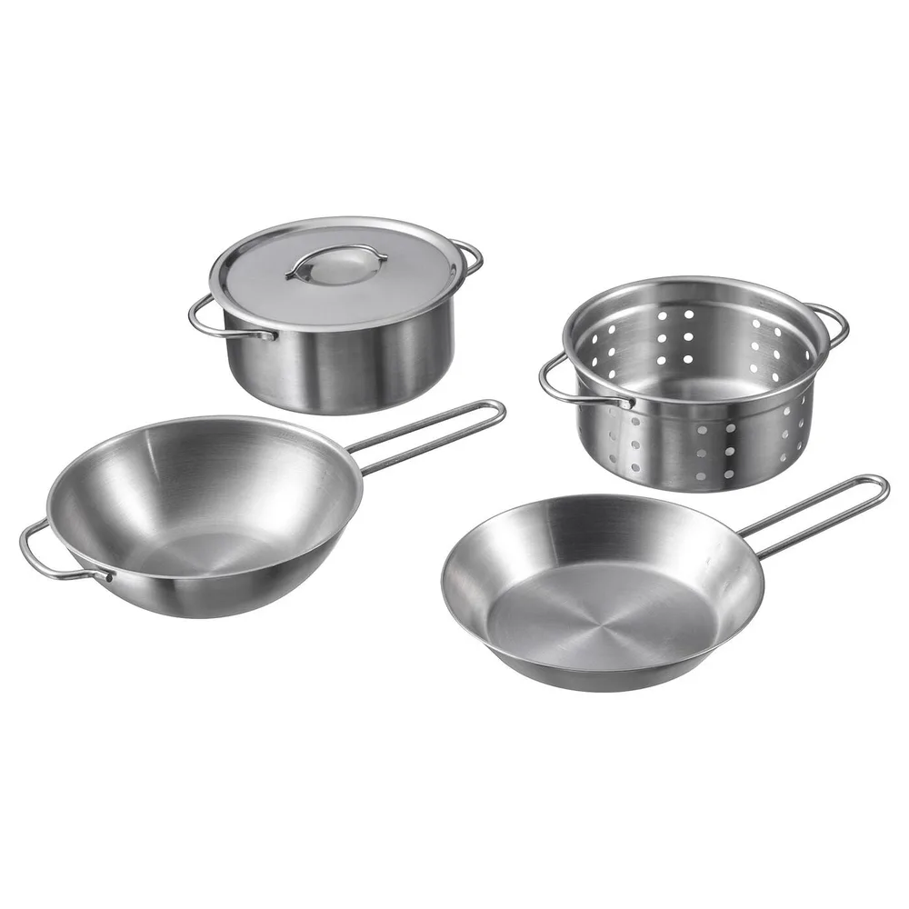 IKEA DUKTIG (ИКЕА ДУКТИГ) — Набор игровых горшков, 5 шт, сталь