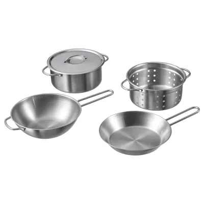 IKEA DUKTIG (ИКЕА ДУКТИГ) — Набор игровых горшков, 5 шт, сталь