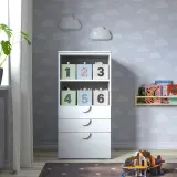 IKEA BARNDRÖM (ИКЕА БАРНДРОМ) — Коробка, 3 шт, зеленый синий/бежевый, 17x27x17 см — фото 4