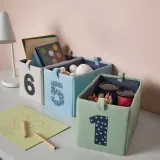 IKEA BARNDRÖM (ИКЕА БАРНДРОМ) — Коробка, 3 шт, зеленый синий/бежевый, 17x27x17 см — фото 7