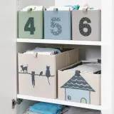 IKEA BARNDRÖM (ИКЕА БАРНДРОМ) — Коробка, 3 шт, зеленый синий/бежевый, 17x27x17 см — фото 8