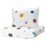 IKEA AFTONSPARV (ИКЕА АФТОНСПАРВ) — Пододеяльник и наволочка, космос/мультиколор, 150x200/50x60 см — фото 1