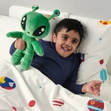 IKEA AFTONSPARV (ИКЕА АФТОНСПАРВ) — Пододеяльник и наволочка, космос/мультиколор, 150x200/50x60 см — фото 4