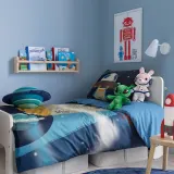 IKEA AFTONSPARV (ИКЕА АФТОНСПАРВ) — Пододеяльник и наволочка, космос/голубой, 150x200/50x60 см — фото 4