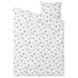 IKEA AFTONSPARV (ИКЕА АФТОНСПАРВ) — Пододеяльник и наволочка, белый/черный космос, 150x200/50x60 см — фото 2
