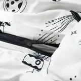 IKEA AFTONSPARV (ИКЕА АФТОНСПАРВ) — Пододеяльник и наволочка, белый/черный космос, 150x200/50x60 см — фото 4