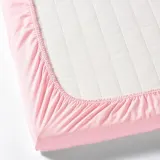 IKEA LEN (ИКЕА ЛЕН) — Детская простыня, белая/розовая, 60x120 см — фото 2