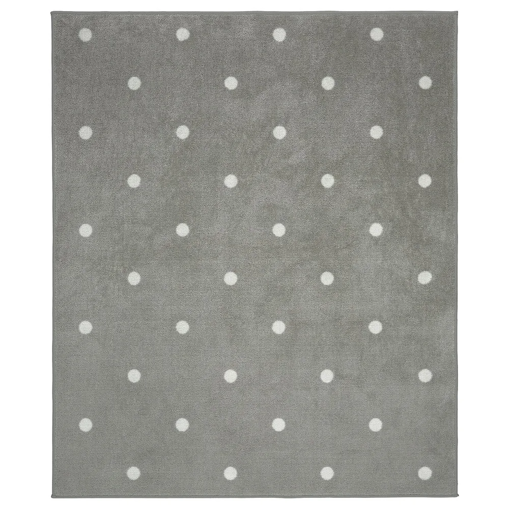 IKEA LEN (ИКЕА ЛЕН) — Коврик, горошек/серый, 133x160 см