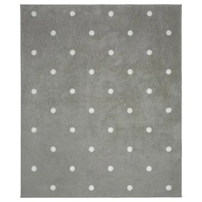 IKEA LEN (ИКЕА ЛЕН) — Коврик, горошек/серый, 133x160 см