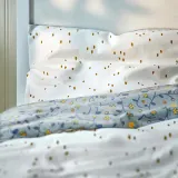 IKEA GULDVÄVARE (ИКЕА ГУЛДВЭВАРЕ) — Постельное белье 1 наволочка, синий/белый цветочный узор, 110x125/35x55 см — фото 4