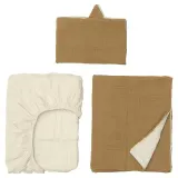 IKEA GULDVÄVARE (ИКЕА ГУЛДВЭВАРЕ) — Комплект постельного белья для детской кроватки, 3 элемента, темно-желтый/бежевый, 60x120 см — фото 8