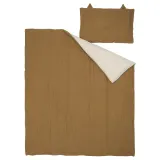 IKEA GULDVÄVARE (ИКЕА ГУЛДВЭВАРЕ) — Комплект постельного белья для детской кроватки, 3 элемента, темно-желтый/бежевый, 60x120 см — фото 6
