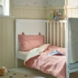 IKEA GULDVÄVARE (ИКЕА ГУЛДВЭВАРЕ) — Комплект постельного белья для детской кроватки, 3 элемента, бледно-розовый/бежевый, 60x120 см — фото 2