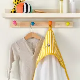 IKEA GRÖNFINK (ИКЕА ГРОНФИНК) — Полотенце детское с капюшоном, желтое, 80x80 см — фото 2