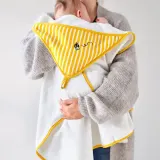 IKEA GRÖNFINK (ИКЕА ГРОНФИНК) — Полотенце детское с капюшоном, желтое, 80x80 см — фото 4