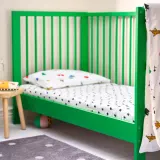 IKEA GRÖNFINK (ИКЕА ГРОНФИНК) — Детская простыня, белый/деревянный рисунок, 60x120 см — фото 2