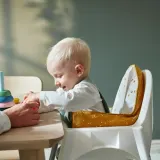 IKEA ANTILOP (ИКЕА АНТИЛОП) — Подушка и чехол для стула d feed, темно-желтый/белый с точками — фото 4