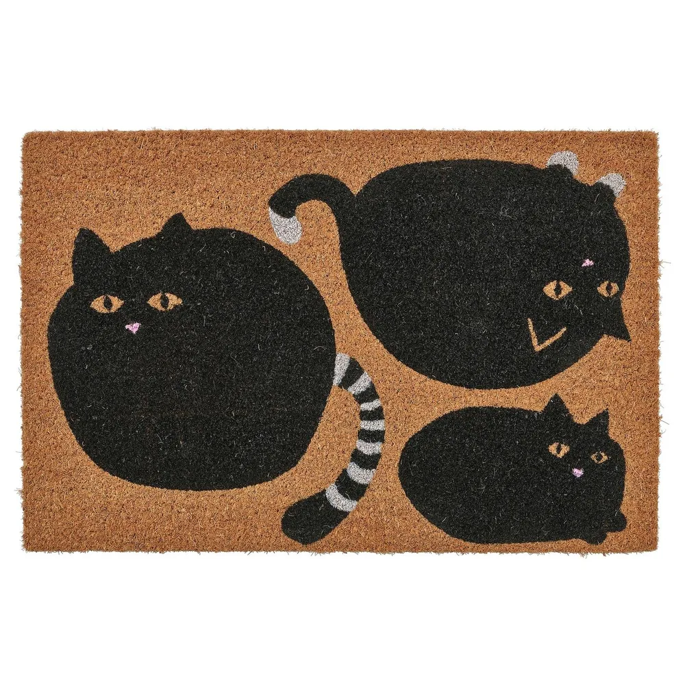 IKEA VÄGTYP (ИКЕА ВЭГТУП) — Коврик, кошка черный/натуральный, 40x60 см