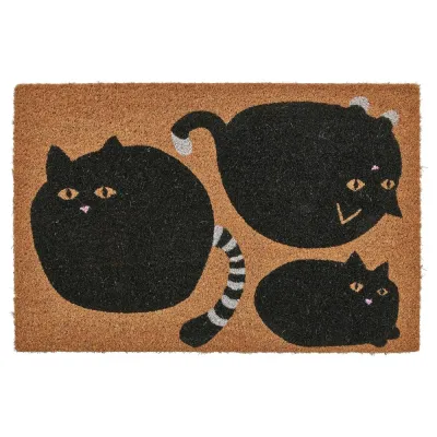 IKEA VÄGTYP (ИКЕА ВЭГТУП) — Коврик, кошка черный/натуральный, 40x60 см