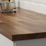IKEA KARLBY (ИКЕА КАРЛБЙ) - Столешница изготовлена по индивидуальному заказу, орех/шпон, 30-45x3,8 см — фото 4