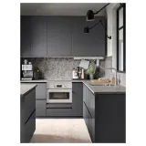 IKEA EKBACKEN (ИКЕА ЕКБАСКЕН) - Столешница изготовлена по индивидуальному заказу, темно-серый мрамор/ламинат, 30-45x2,8 см — фото 8