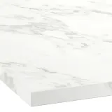 IKEA EKBACKEN (ИКЕА ЕКБАСКЕН) - Столешница изготовлена по индивидуальному заказу, белый интенсивный мраморный эффект/ламинат, 30-45x2,8 см — фото 2