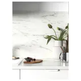 IKEA EKBACKEN (ИКЕА ЕКБАСКЕН) - Столешница изготовлена по индивидуальному заказу, белый имитирующий мрамор/ламинат, 45,1-63,5x2,8 см — фото 4