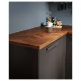 IKEA BARKABODA (ИКЕА БАРКАБОДА) - Столешница изготовлена по индивидуальному заказу, орех/шпон, 30-45x3,8 см — фото 6