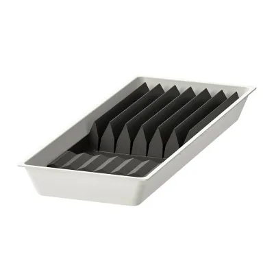 IKEA UPPDATERA (ИКЕА УППДАТЕРА) — Поднос для ножей со вставкой, белый/антрацит, 20x50 см