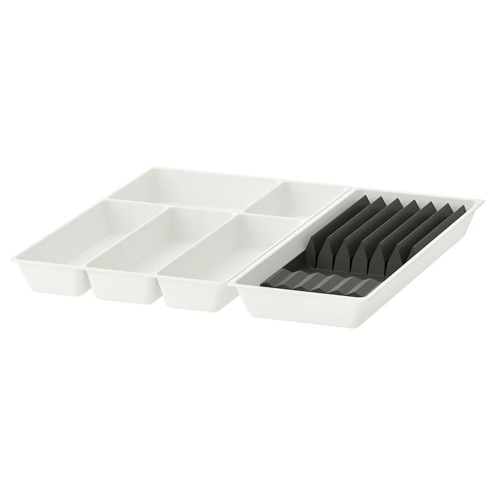 IKEA UPPDATERA (ИКЕА УППДАТЕРА) — Лоток для столовых приборов/ножей, белый/антрацитовый, 52x50 см