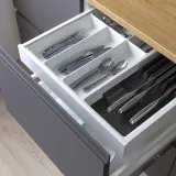 IKEA UPPDATERA (ИКЕА УППДАТЕРА) — Лоток для столовых приборов/ножей, белый/антрацитовый, 52x50 см — фото 2