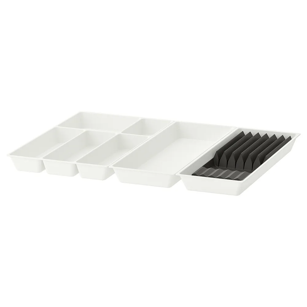 IKEA UPPDATERA (ИКЕА УППДАТЕРА) — Лоток для столовых приборов+держатель для ножей, белый/антрацит, 72x50 см