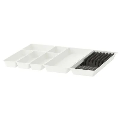 IKEA UPPDATERA (ИКЕА УППДАТЕРА) — Лоток для столовых приборов+держатель для ножей, белый/антрацит, 72x50 см