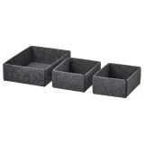 IKEA UPPDATERA (ИКЕА УППДАТЕРА) — Коробка, 3 шт, серый — фото 1