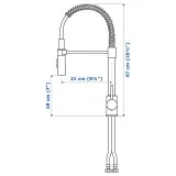 IKEA VIMMERN (ИКЕА ВИММЕРН) - Смеситель для кухни с распылителем, сталь — фото 6