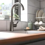 IKEA DELSJÖN (ИКЕА ДЕЛСЙÖН) - Смеситель для кухни, эффект олова — фото 5