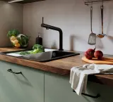 IKEA BOSJÖN (ИКЕА БОСЙÖН) - Смеситель для кухни, черный матовый металл — фото 3