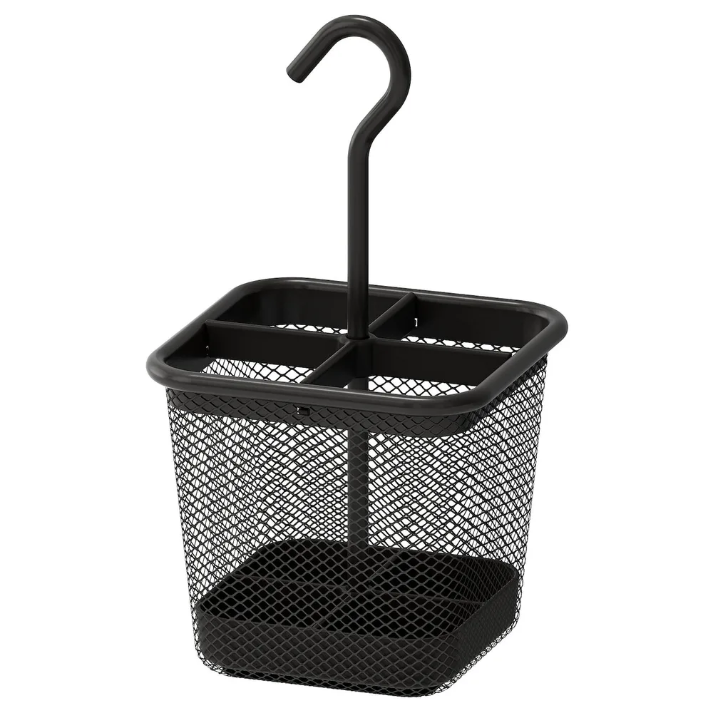 IKEA UPPDATERA (ИКЕА УППДАТЕРА) — Коробка для столовых приборов, антрацит, 12x12 см
