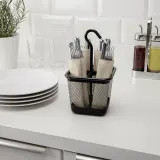 IKEA UPPDATERA (ИКЕА УППДАТЕРА) — Коробка для столовых приборов, антрацит, 12x12 см — фото 2