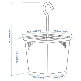 IKEA UPPDATERA (ИКЕА УППДАТЕРА) — Коробка для столовых приборов, антрацит, 12x12 см — фото 3